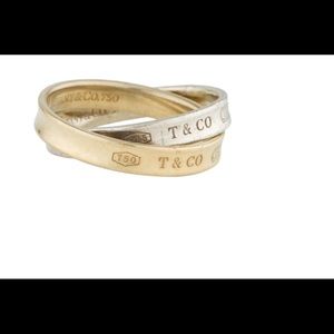 Authentic Tiffany two-tone interlocking ring